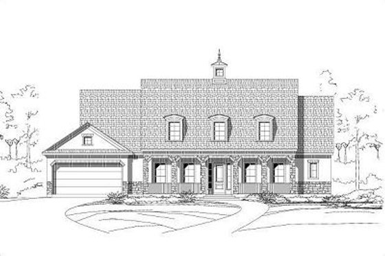 Exterior - Front Elevation for European House Plan #411-711 - 5 bed, 3.5 bath