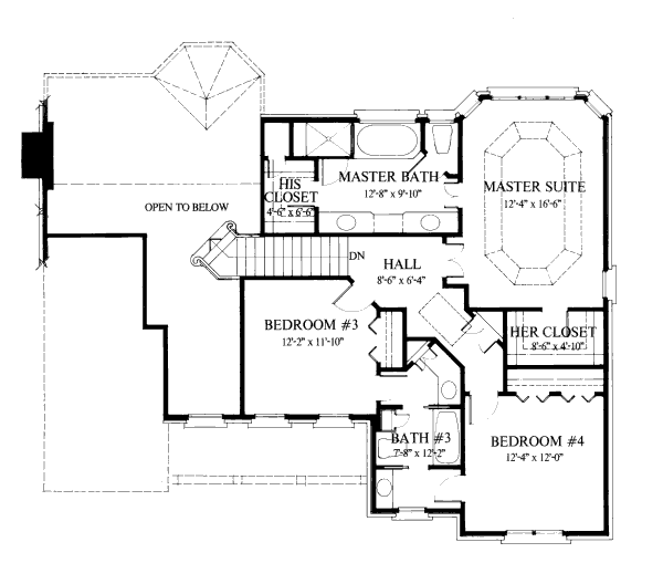 Colonial Floor Plan - Upper Floor Plan #429-33