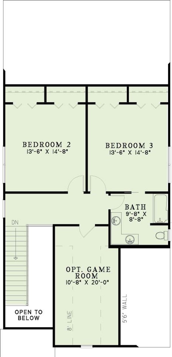 House Blueprint - Traditional Floor Plan - Upper Floor Plan #17-426