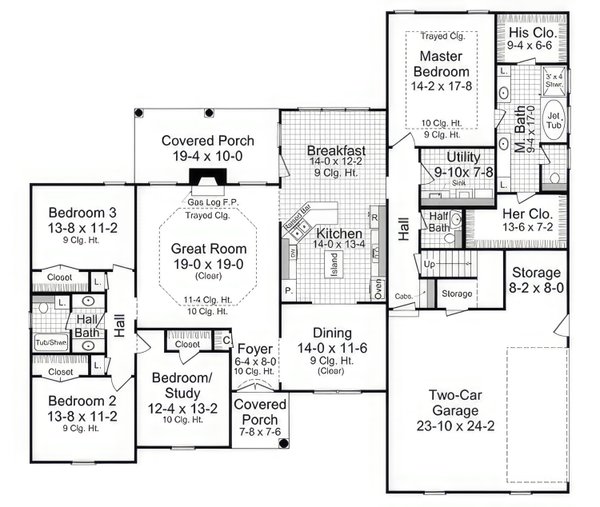 House Blueprint - Traditional Floor Plan - Main Floor Plan #21-591