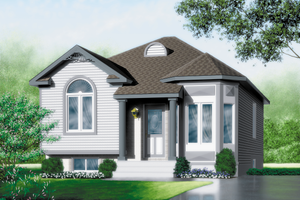 Dream House Plan - Exterior - Front Elevation for European House Plan #25-1002 - 2 bed, 1 bath