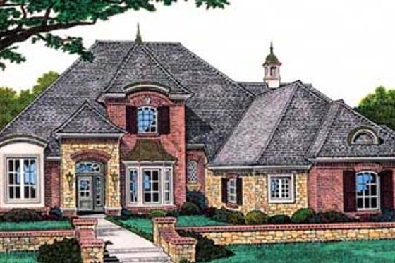 Exterior - Front Elevation for European House Plan #310-558 - 4 bed, 3.5 bath