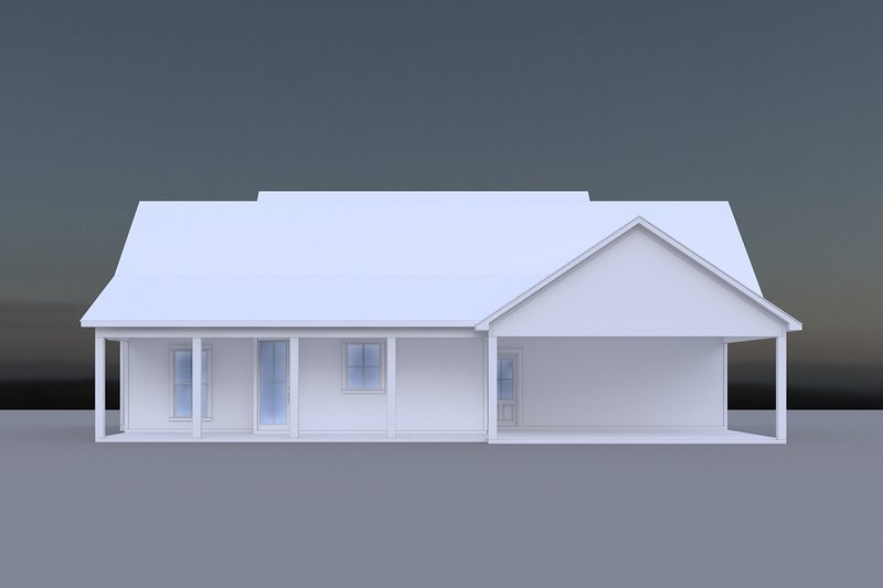 Dream House Plan - Exterior - Rear Elevation for Farmhouse House Plan #1074-47 - 3 bed, 2.5 bath