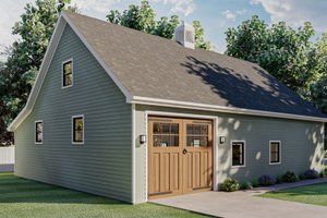 Exterior - Rear Elevation for Traditional House Plan #455-205, 1 bath