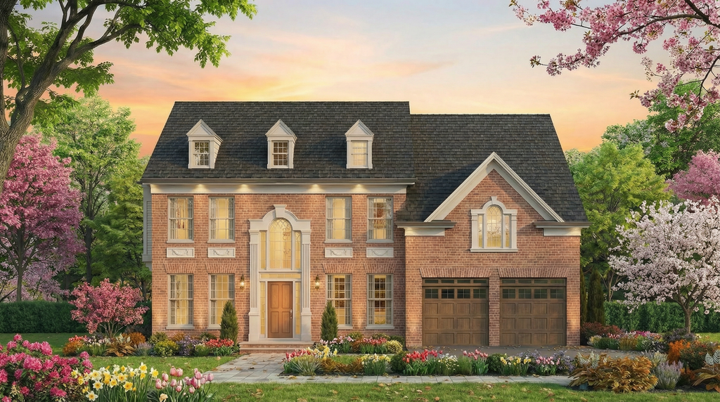 Exterior - Front Elevation 2 for Colonial House Plan #119-260 - 5 bed, 4 bath