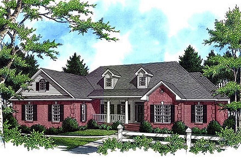 Architectural House Design - Front View - 2800 square foot Country home