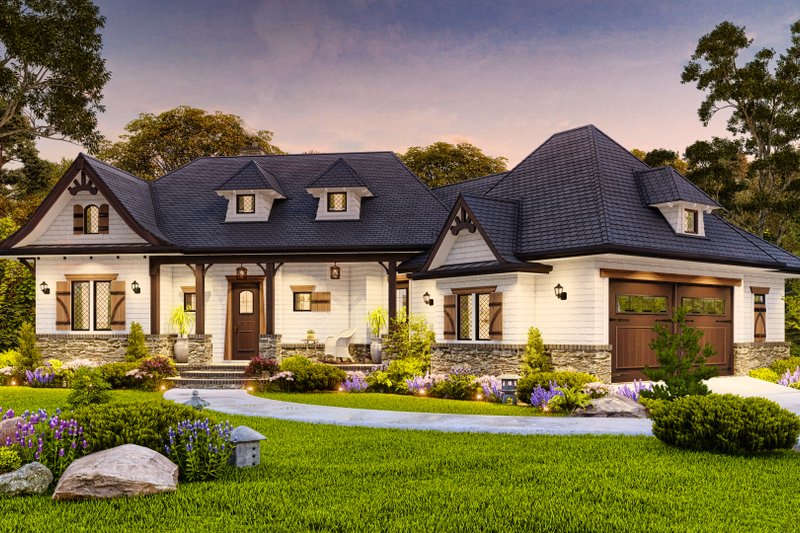 Home Plan - Exterior - Front Elevation 3 for Craftsman House Plan #54-707 - 3 bed, 2 bath
