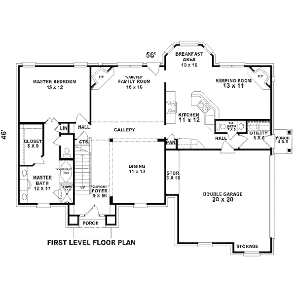 Traditional Floor Plan - Main Floor Plan #81-13816