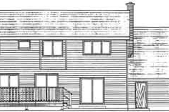 Exterior - Rear Elevation for Colonial House Plan #126-101 - 4 bed, 2.5 bath