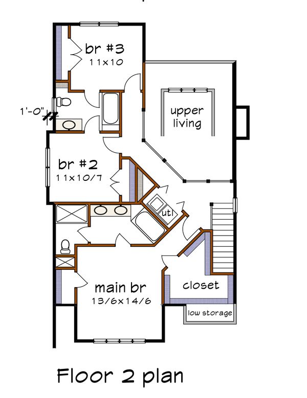 Home Plan - Bungalow Floor Plan - Upper Floor Plan #79-275