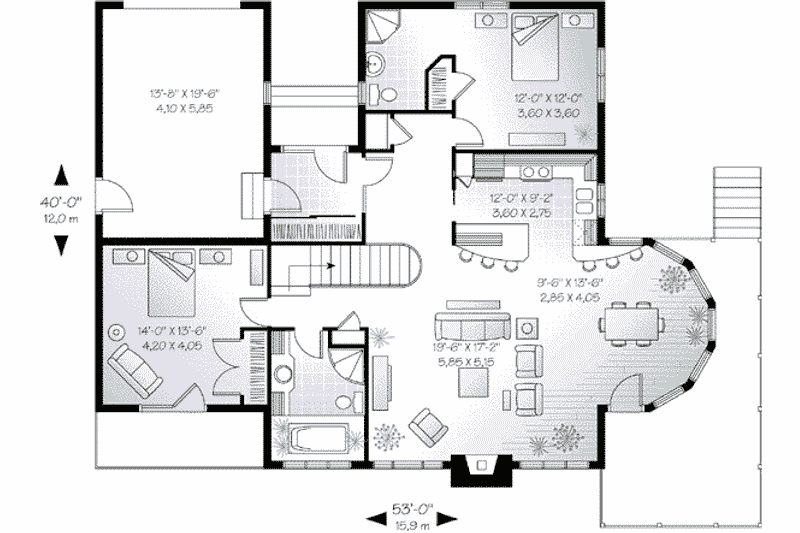 Architectural House Design - Floor Plan - Main Floor for Modern House Plan #23-605 - 3 bed, 3.5 bath