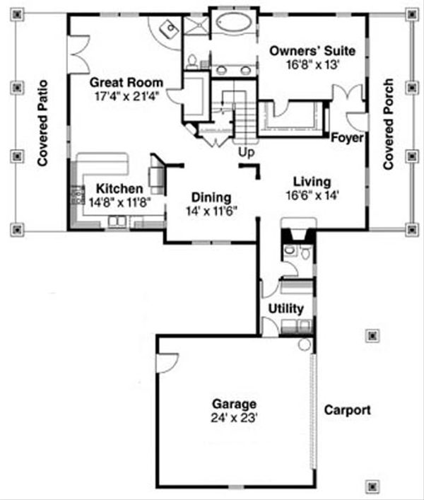 House Design - Bungalow Floor Plan - Main Floor Plan #124-736