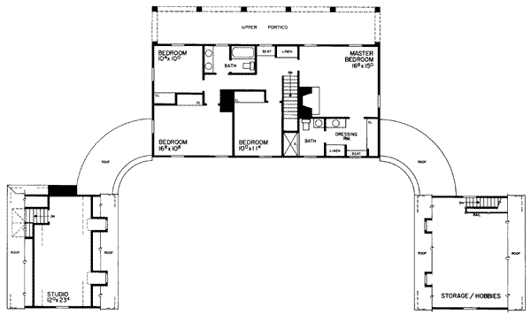 House Design - Colonial Floor Plan - Upper Floor Plan #72-184