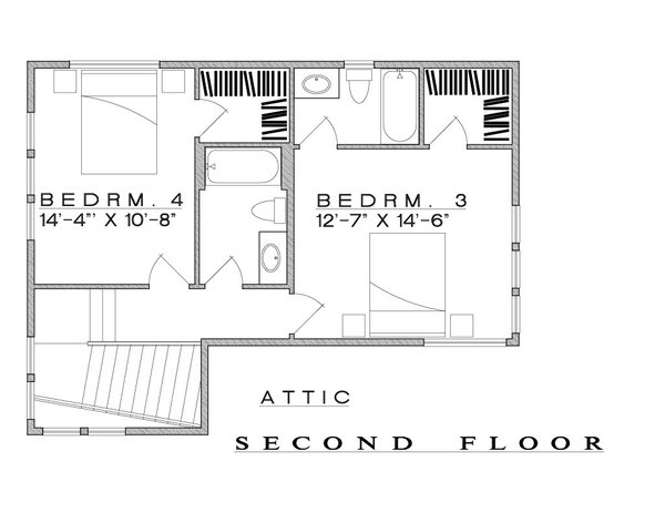 House Blueprint - Prairie Floor Plan - Upper Floor Plan #935-27