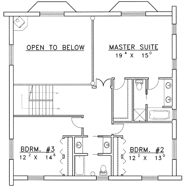 Home Plan - Log Floor Plan - Upper Floor Plan #117-407