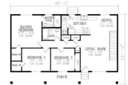 Adobe / Southwestern Style House Plan - 3 Beds 2 Baths 1142 Sq/Ft Plan #1-178 