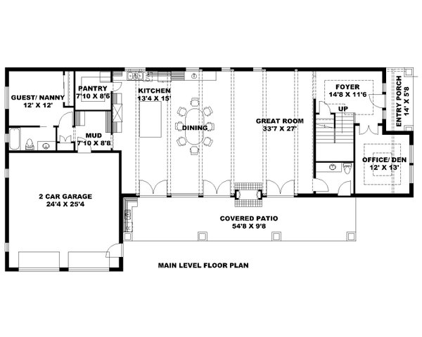 Colonial Floor Plan - Main Floor Plan #117-921