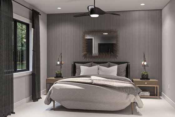 Interior - Master Bedroom for Barndominium House Plan #455-686 - 1 bed, 1.5 bath