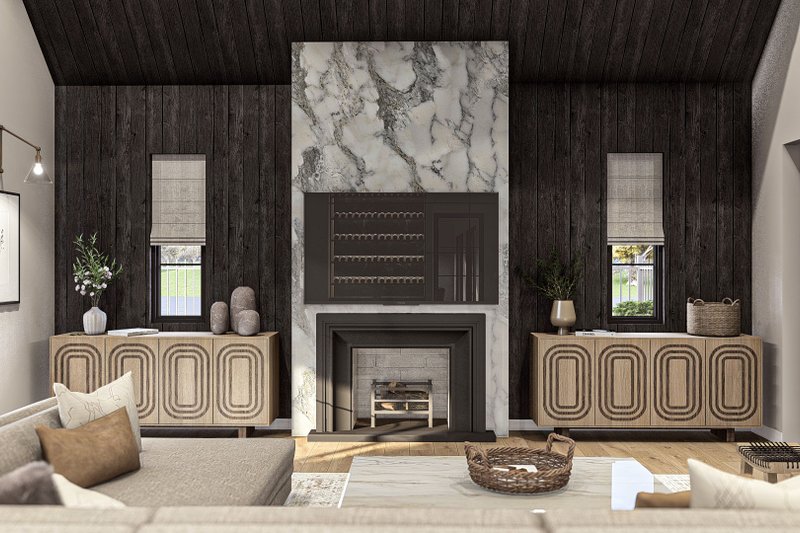 Home Plan - Interior - Family Room 4 for Modern House Plan #455-513 - 5 bed, 3.5 bath