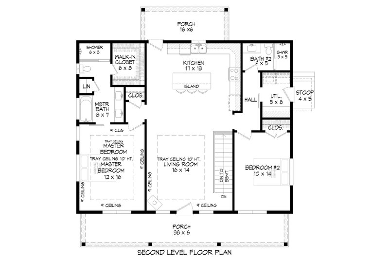 Architectural House Design - Floor Plan - Upper Floor for Contemporary House Plan #932-941 - 2 bed, 2 bath