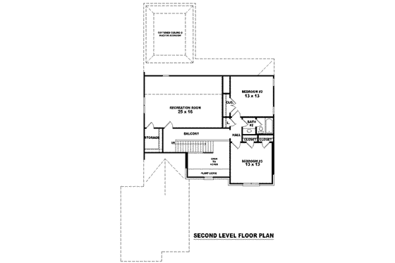 Floor Plan - Upper Floor for European House Plan #81-939 - 3 bed, 2.5 bath
