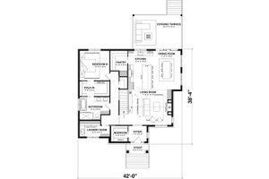Floor Plan - Main Floor for Modern House Plan #23-2890 - 1 bed, 1 bath