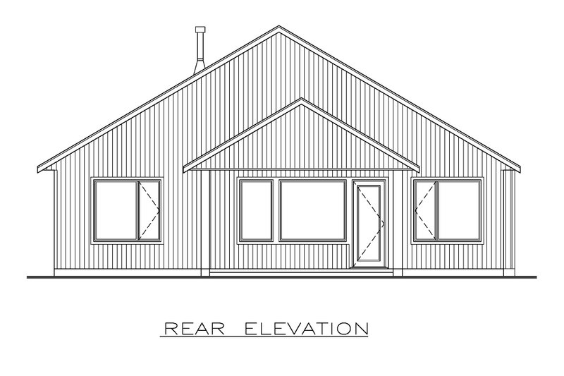 Dream House Plan - Exterior - Rear Elevation for Contemporary House Plan #1100-110 - 3 bed, 2 bath
