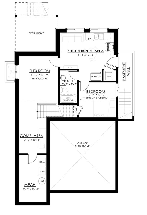 Home Plan - Farmhouse Floor Plan - Lower Floor Plan #1114-116