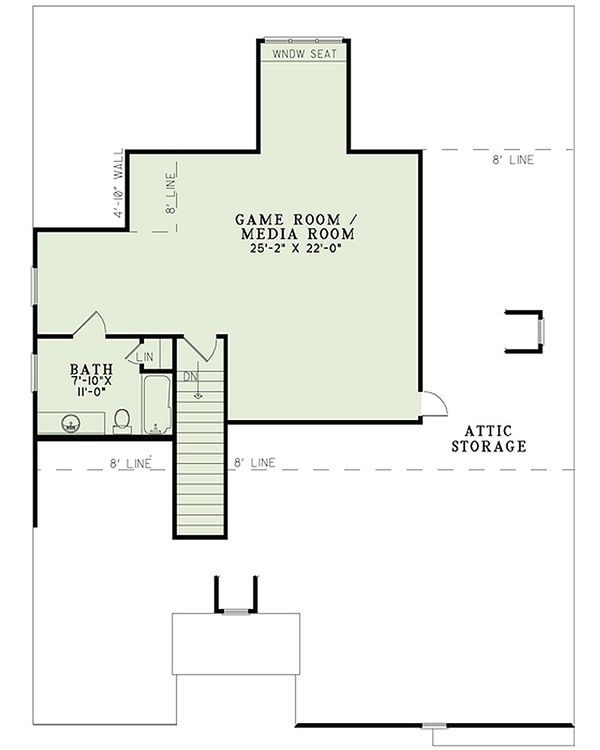 Traditional Floor Plan - Upper Floor Plan #17-2465