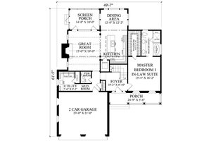 Floor Plan - Main Floor for Country House Plan #137-411 - 4 bed, 3.5 bath