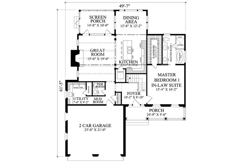 House Design - Floor Plan - Main Floor for Country House Plan #137-411 - 4 bed, 3.5 bath