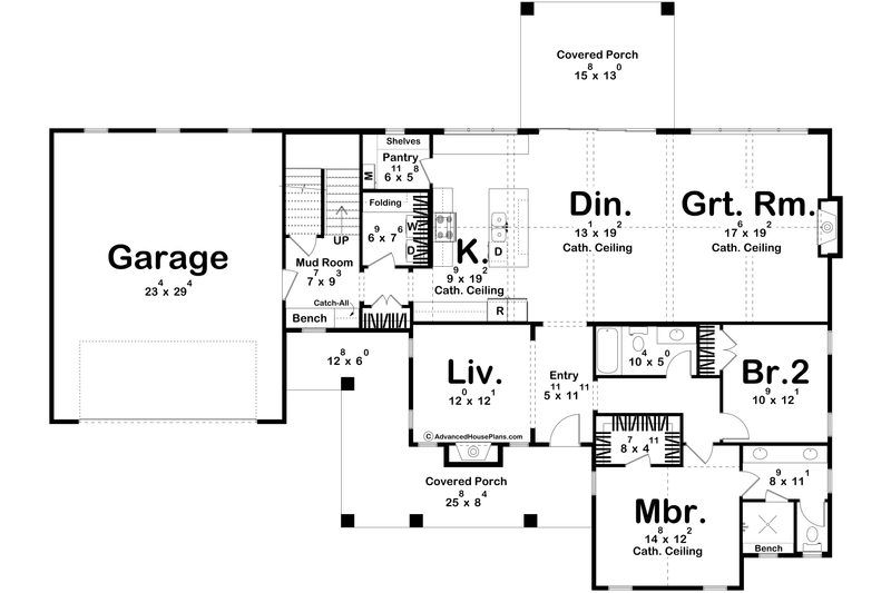 House Design - Floor Plan - Main Floor for Traditional House Plan #455-399 - 3 bed, 3 bath