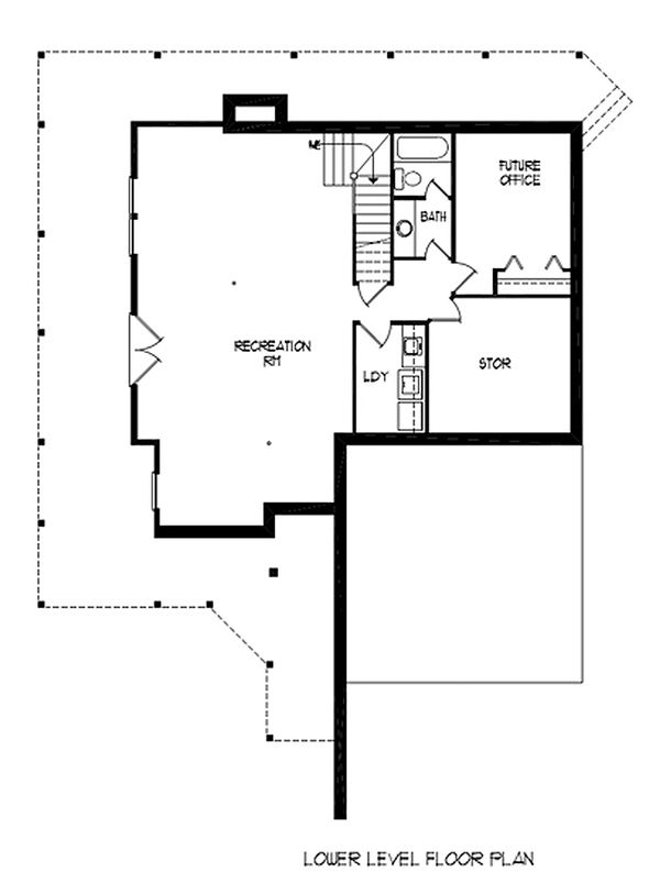 Cottage Floor Plan - Lower Floor Plan #71-108