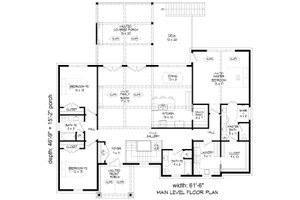 Floor Plan - Main Floor for Craftsman House Plan #932-1029 - 4 bed, 4 bath