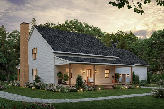 Exterior - Rear Elevation for Farmhouse House Plan #1117-39 - 3 bed, 2.5 bath