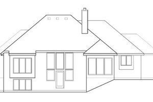 Exterior - Rear Elevation for European House Plan #67-709 - 4 bed, 4 bath