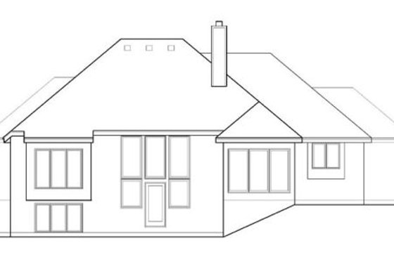 Exterior - Rear Elevation for European House Plan #67-709 - 4 bed, 4 bath