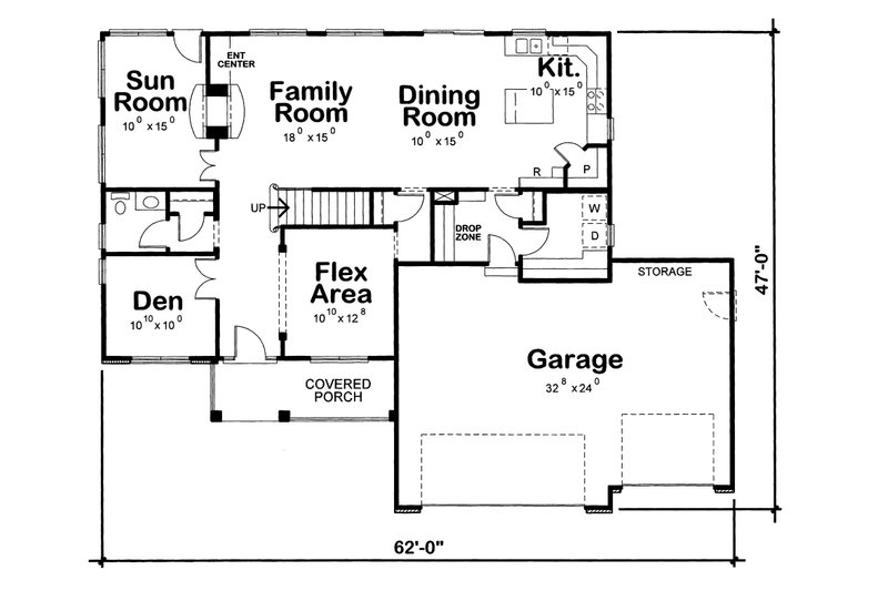 Home Plan - Floor Plan - Main Floor for Traditional House Plan #20-1762 - 4 bed, 3 bath