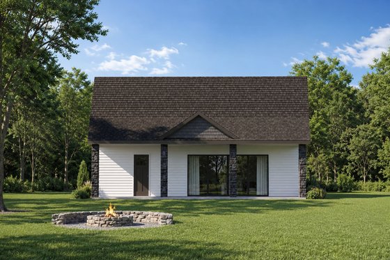 Exterior - Rear Elevation for Modern House Plan #20-2631 - 1 bed, 1 bath