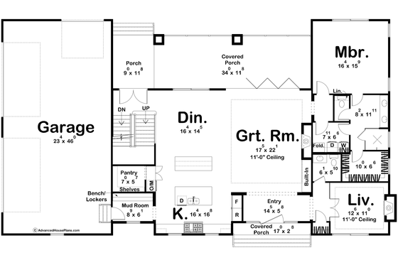 Floor Plan - Main Floor for Modern House Plan #455-351 - 4 bed, 3.5 bath