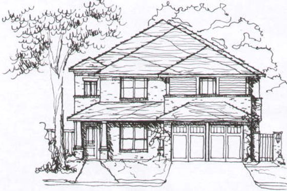 Exterior - Front Elevation for European House Plan #141-216 - 4 bed, 3 bath