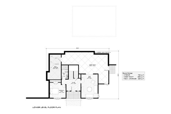 Floor Plan - Lower Floor for Contemporary House Plan #928-392 - 3 bed, 3 bath