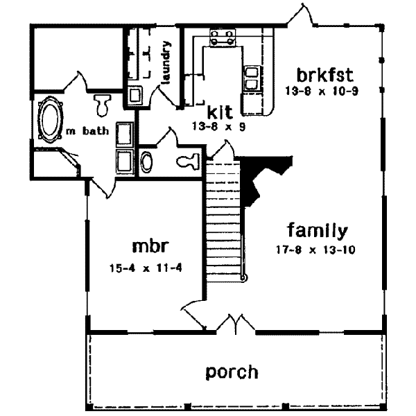 Architectural House Design - Southern Floor Plan - Main Floor Plan #301-111