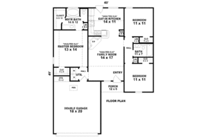 Floor Plan - Main Floor for European House Plan #81-13779 - 3 bed, 2 bath