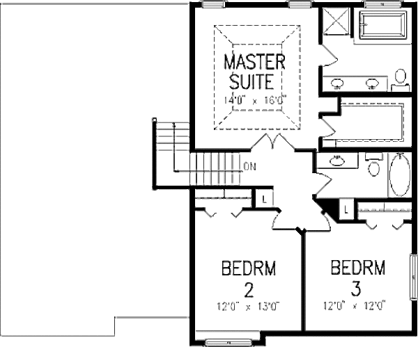 Traditional Floor Plan - Upper Floor Plan #320-392