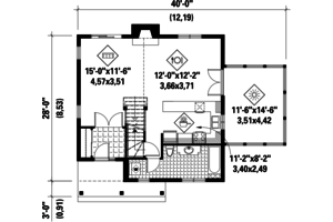 Floor Plan - Main Floor for Country House Plan #25-4619 - 2 bed, 2 bath