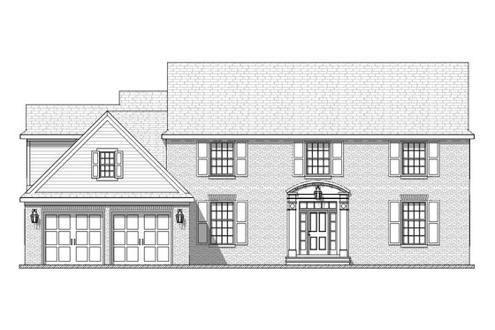 Exterior - Front Elevation 3 for Colonial House Plan #901-115 - 4 bed, 3.5 bath