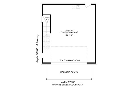 Floor Plan - Main Floor for Craftsman House Plan #932-1354 - 1 bed, 1 bath