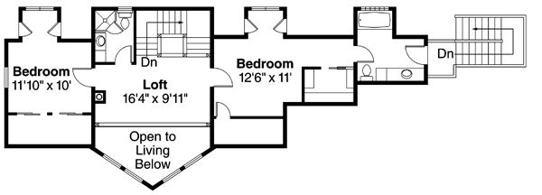Contemporary Floor Plan - Upper Floor Plan #124-874
