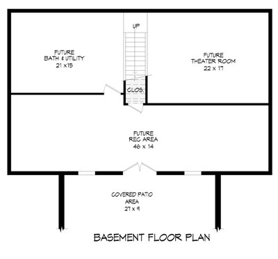 Floor Plan - Lower Floor for Traditional House Plan #932-411 - 3 bed, 3.5 bath